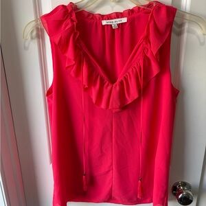 Rose & Olive Vibrant Pink Ruffle Blouse
